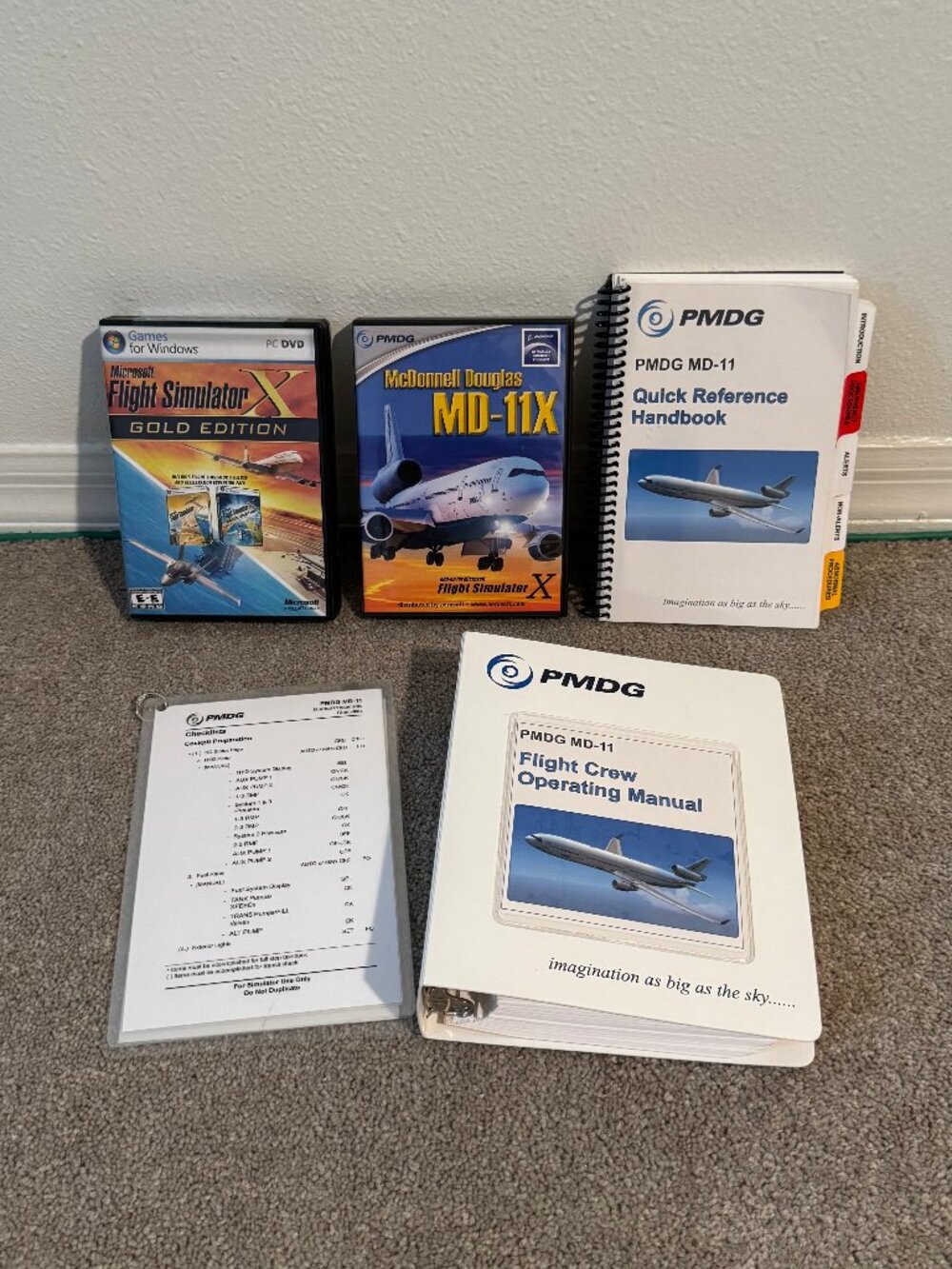 Microsoft Flight Simulator X Gold + PMDG MD-11X + Flight Crew Quick Ref Manuals